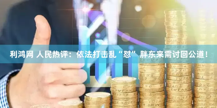 利鸿网 人民热评：依法打击乱“怼” 胖东来需讨回公道！